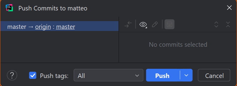 Git push interface