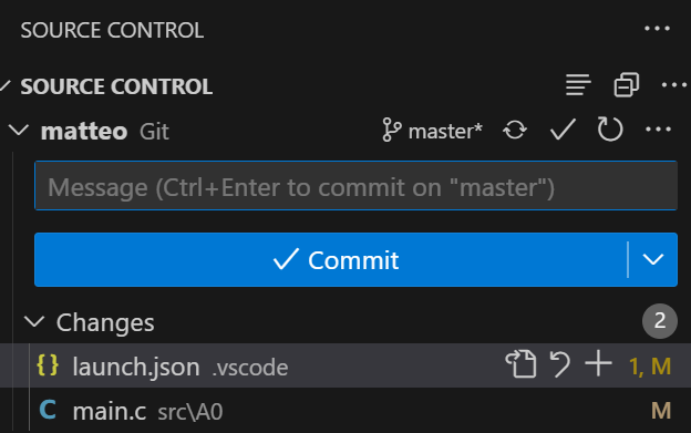 Git commit interface