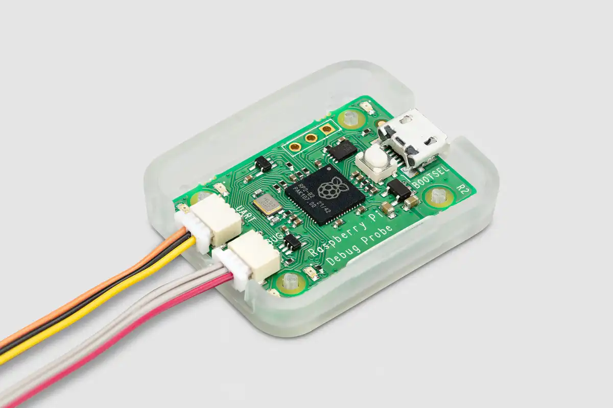 Raspberry PI Debug probe, licensed under CC-BY-SA from https://www.raspberrypi.com/products/debug-probe/